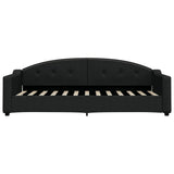 Lit de jour avec matelas noir 80x200 cm tissu