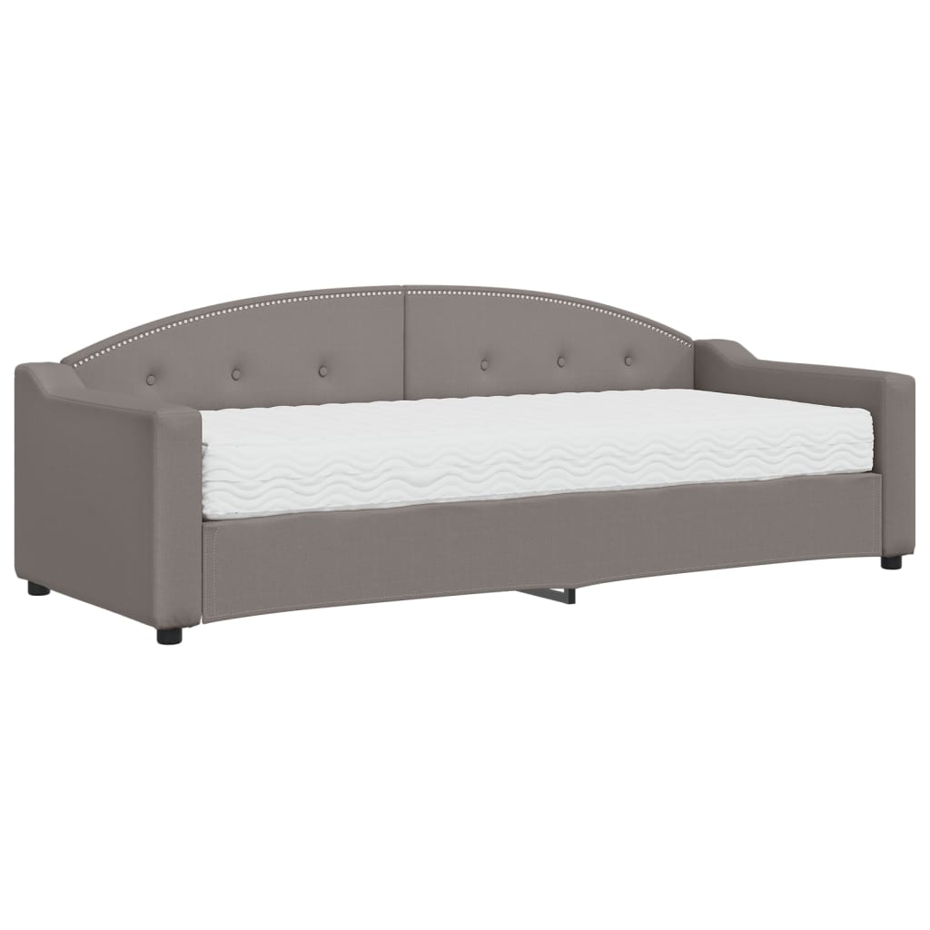 Lit de jour avec matelas taupe 80x200 cm tissu