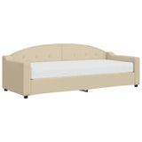 Lit de jour avec matelas crème 80x200 cm tissu