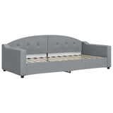 Lit de jour avec matelas gris clair 90x200 cm tissu