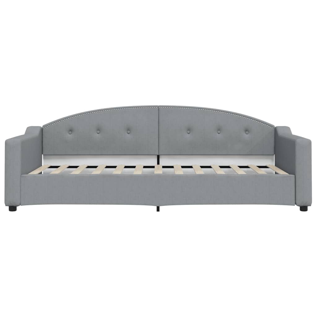 Lit de jour avec matelas gris clair 90x200 cm tissu