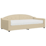 Lit de jour avec matelas crème 90x200 cm tissu