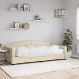 Lit de jour avec matelas crème 90x200 cm tissu