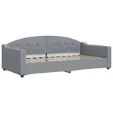 Lit de jour avec matelas gris clair 100x200 cm tissu