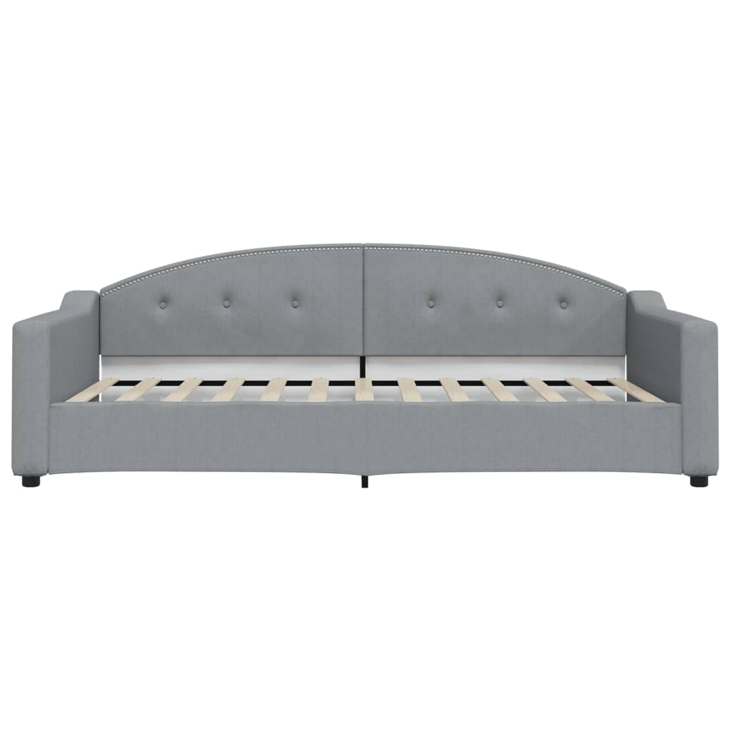 Lit de jour avec matelas gris clair 100x200 cm tissu