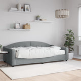 Lit de jour avec matelas gris clair 100x200 cm tissu