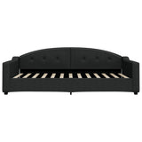 Lit de jour avec matelas noir 100x200 cm tissu