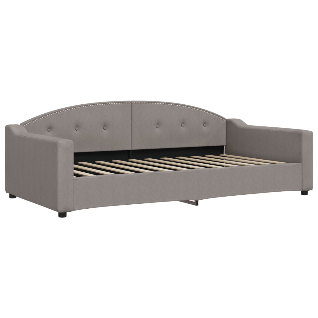 Lit de jour avec matelas taupe 100x200 cm tissu