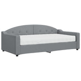 Lit de jour avec matelas gris clair 90x190 cm tissu