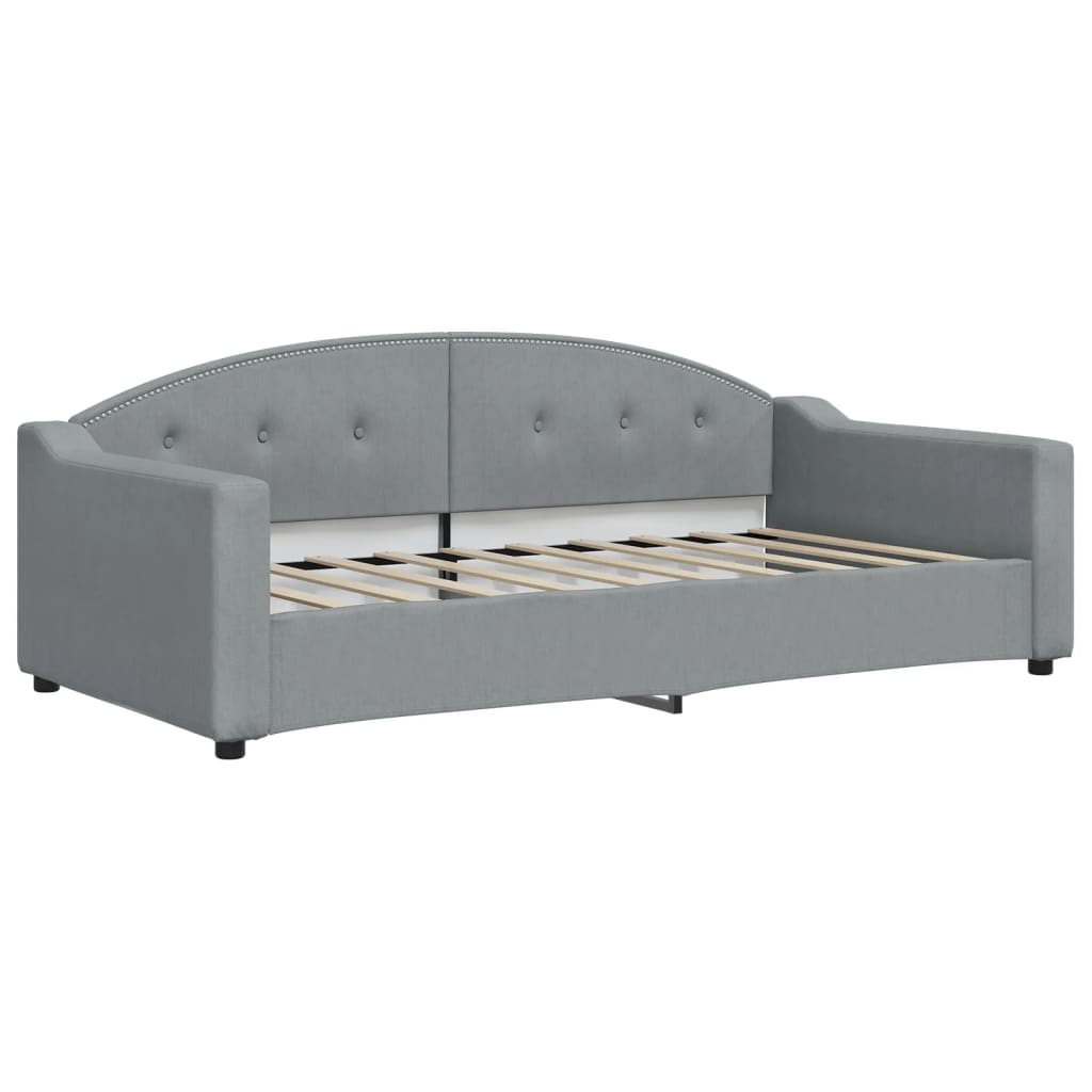 Lit de jour avec matelas gris clair 90x190 cm tissu