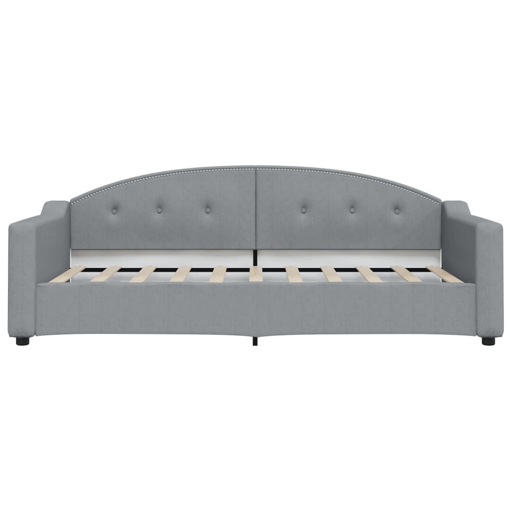 Lit de jour avec matelas gris clair 90x190 cm tissu