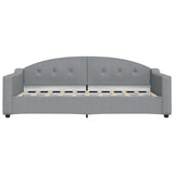 Lit de jour avec matelas gris clair 90x190 cm tissu