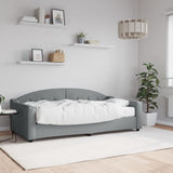 Lit de jour avec matelas gris clair 90x190 cm tissu