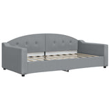 Lit de jour avec gigogne et matelas gris clair 90x190 cm tissu