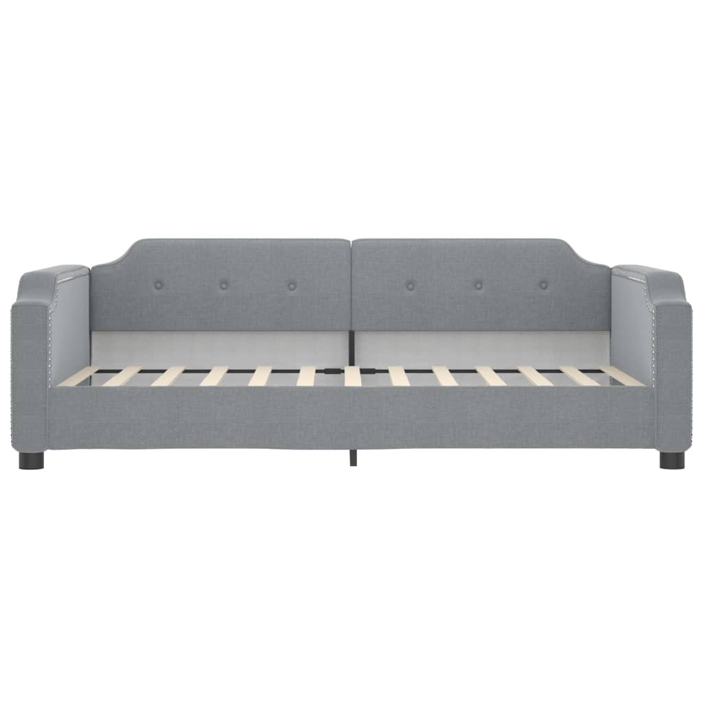 Lit de jour avec matelas gris clair 80x200 cm tissu