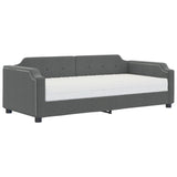 Lit de jour avec matelas gris foncé 80x200 cm tissu