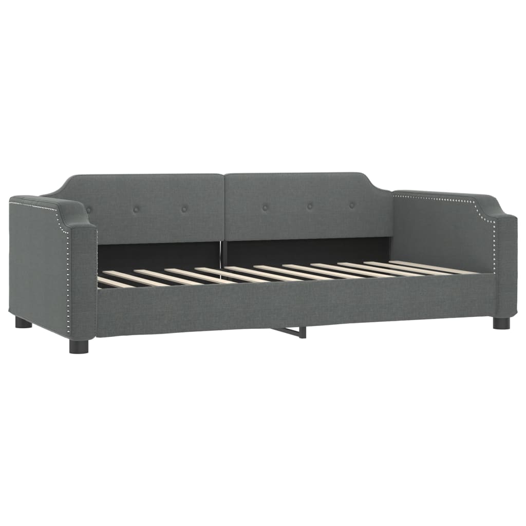 Lit de jour avec matelas gris foncé 80x200 cm tissu