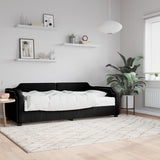 Lit de jour avec matelas noir 80x200 cm tissu