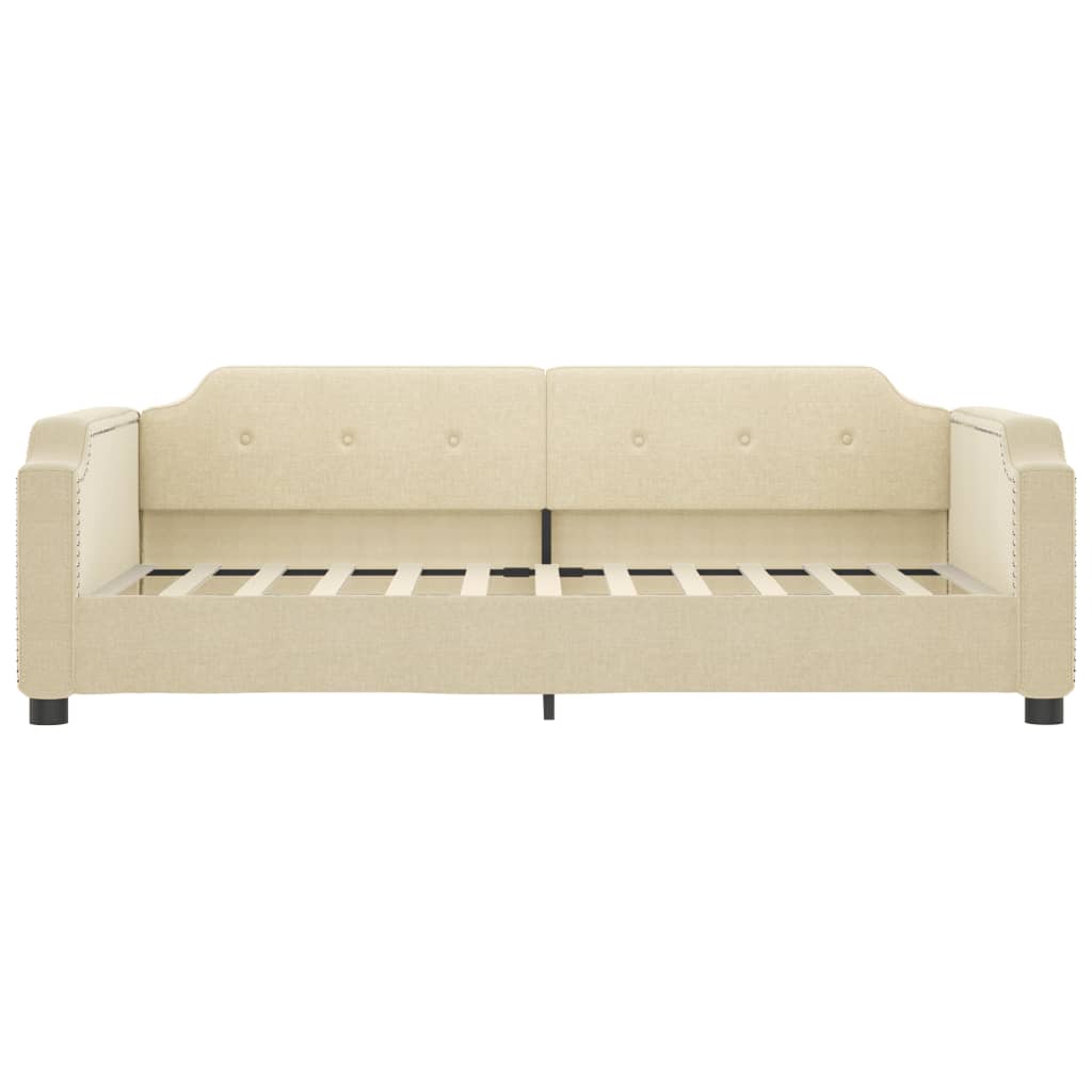 Lit de jour avec matelas crème 80x200 cm tissu