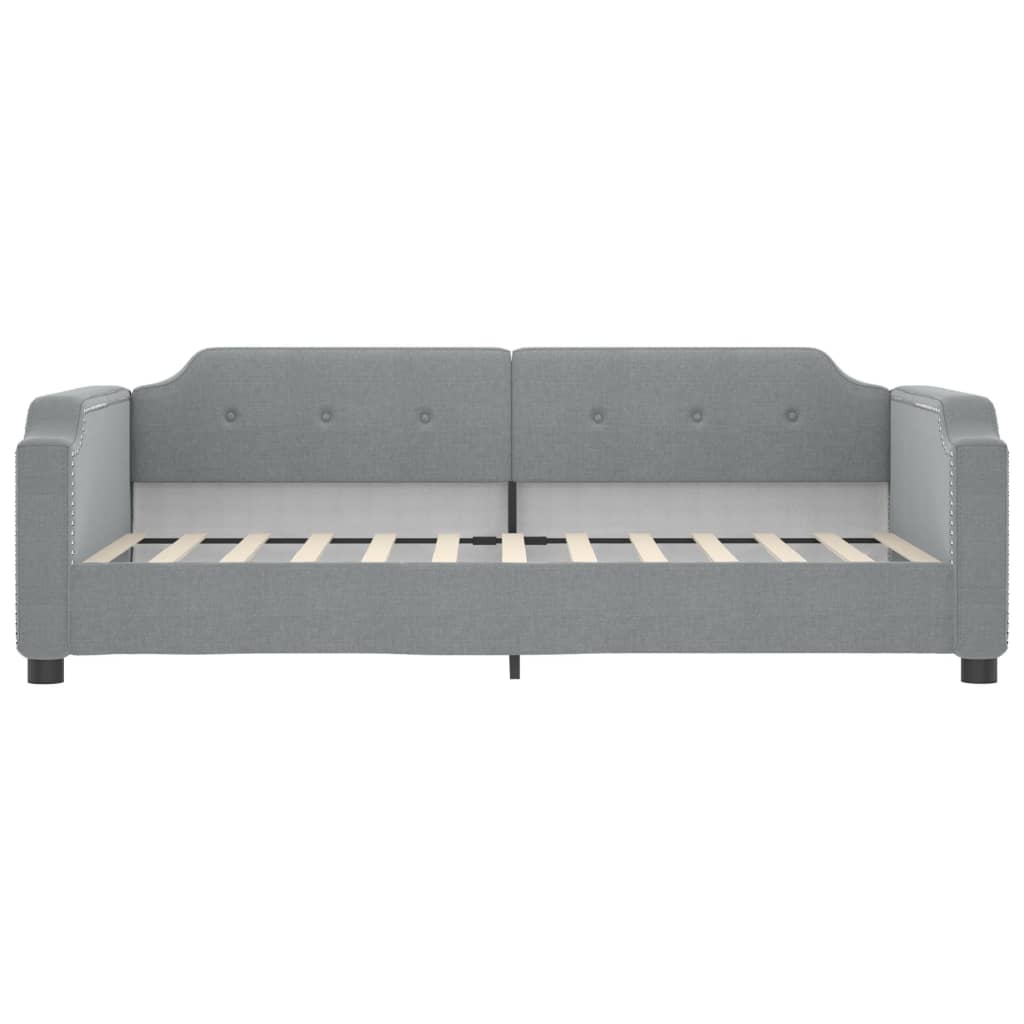 Lit de jour avec matelas gris clair 90x200 cm tissu