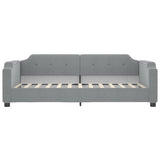 Lit de jour avec matelas gris clair 90x200 cm tissu