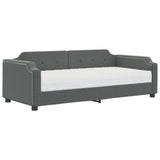 Lit de jour avec matelas gris foncé 90x200 cm tissu