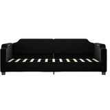 Lit de jour avec matelas noir 90x200 cm tissu