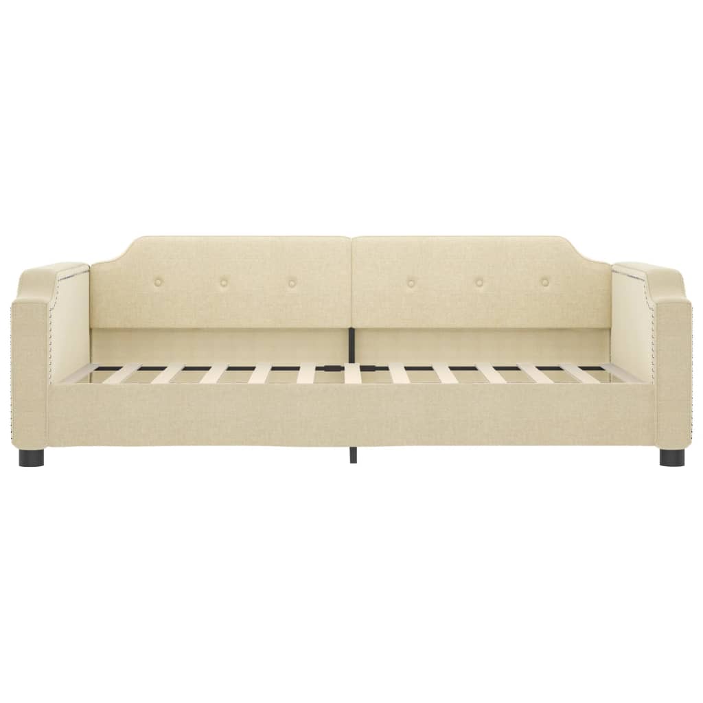 Lit de jour avec matelas crème 90x200 cm tissu