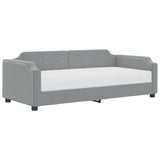 Lit de jour avec matelas gris clair 100x200 cm tissu