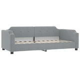 Lit de jour avec matelas gris clair 100x200 cm tissu