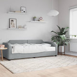 Lit de jour avec matelas gris clair 100x200 cm tissu