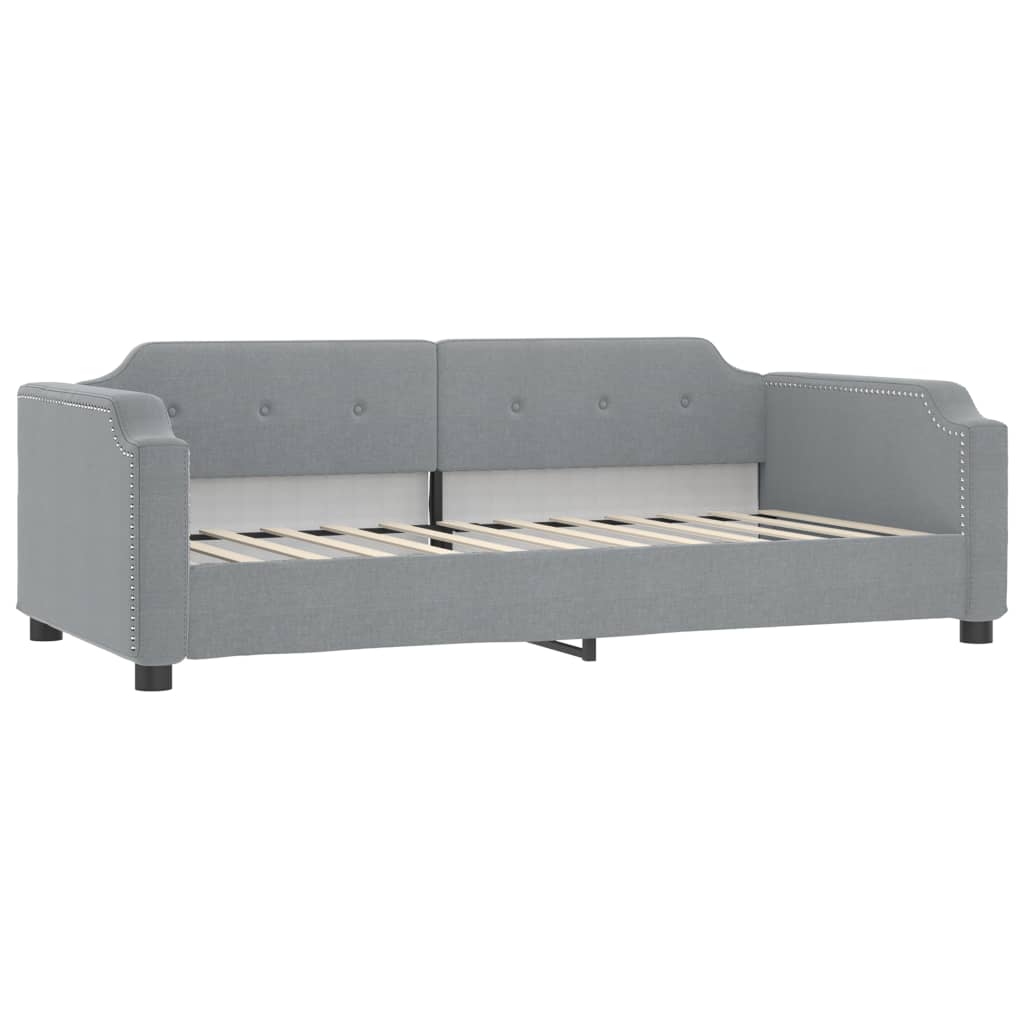 Lit de jour avec matelas gris clair 90x190 cm tissu