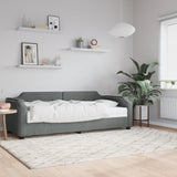 Lit de jour avec matelas gris foncé 90x190 cm tissu