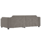 Lit de jour avec lit gigogne taupe 100x200 cm tissu