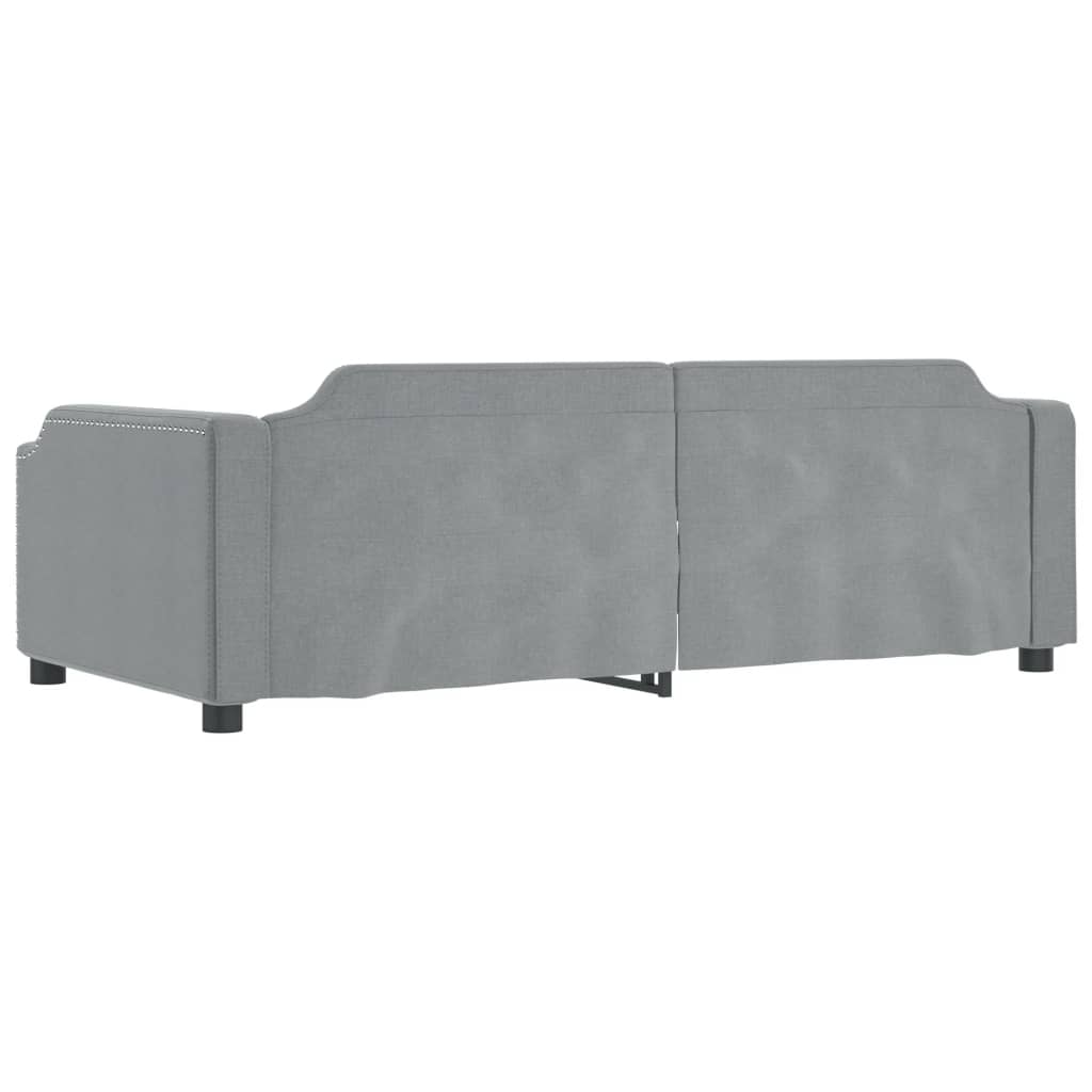 Lit de jour avec lit gigogne gris clair 90x190 cm tissu