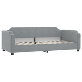 Lit de jour avec gigogne et matelas gris clair 80x200 cm tissu