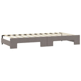 Lit de jour avec gigogne et matelas taupe 80x200 cm tissu