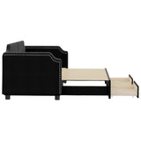 Day bed with trundle and drawers without mattress black 80x200 cm