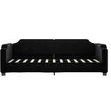 Day bed with trundle and drawers without mattress black 80x200 cm