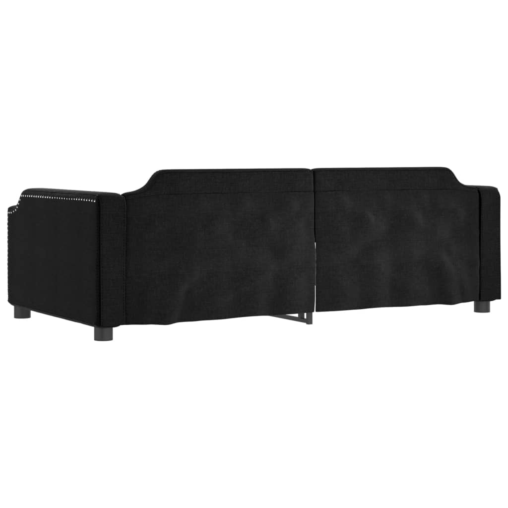 Day bed with trundle and drawers without mattress black 80x200 cm