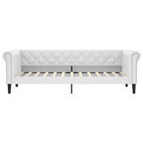 Lit de jour avec matelas blanc 90x200 cm similicuir