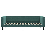 Day bed with dark green mattress 80x200 cm velvet