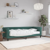 Day bed with dark green mattress 80x200 cm velvet