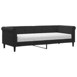 Lit de jour avec matelas noir 80x200 cm velours