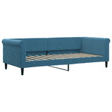 Lit de jour avec matelas bleu 90x200 cm velours