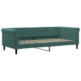 Lit de jour avec matelas vert foncé 90x200 cm velours