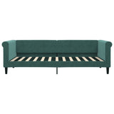 Day bed with dark green mattress 90x200 cm velvet