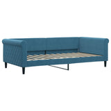 Lit de jour avec matelas bleu 100x200 cm velours