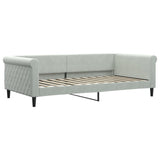 Lit de jour avec matelas gris clair 100x200 cm velours