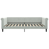 Lit de jour avec matelas gris clair 100x200 cm velours